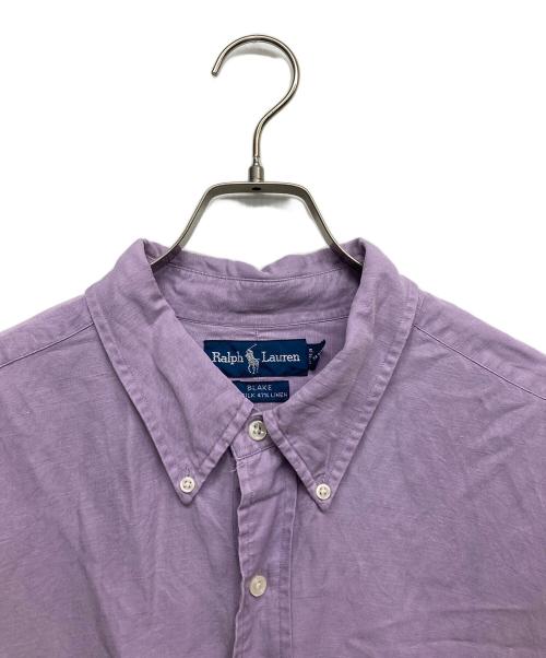 POLO RALPH LAUREN（ポロ・ラルフローレン）POLO RALPH LAUREN (ポロ・ラルフローレン) BLAKE シルクリネンシャツ パープル サイズ:XXLの古着・服飾アイテム