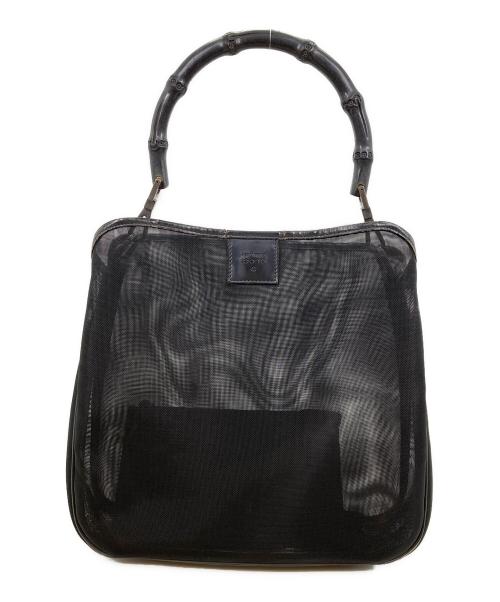 GUCCI（グッチ）GUCCI (グッチ) バンブー メッシュ ハンドバッグ ブラックの古着・服飾アイテム