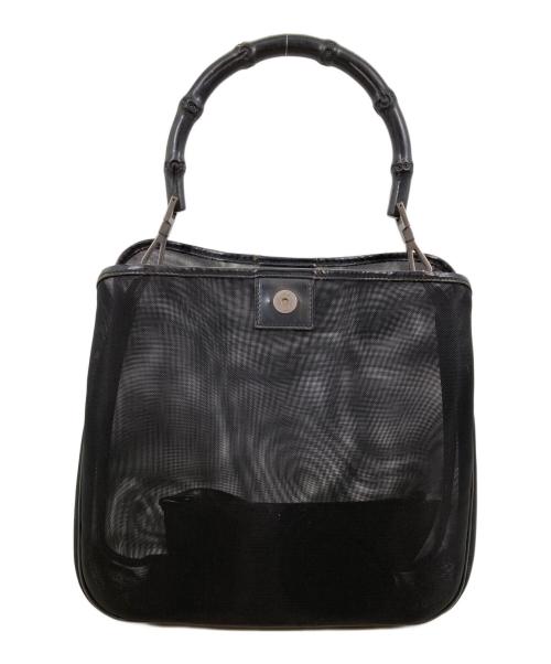 GUCCI（グッチ）GUCCI (グッチ) バンブー メッシュ ハンドバッグ ブラックの古着・服飾アイテム
