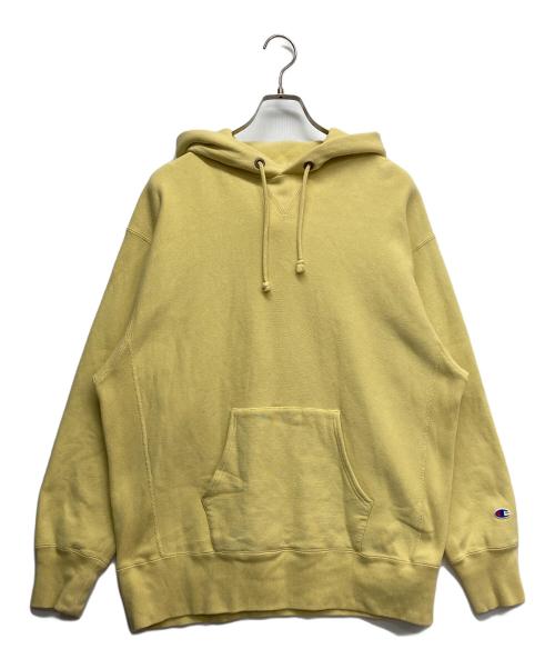 Champion（チャンピオン）Champion (チャンピオン) リバースウィーブプルオーバーフーデッドスウェットシャツ イエロー サイズ:XLの古着・服飾アイテム