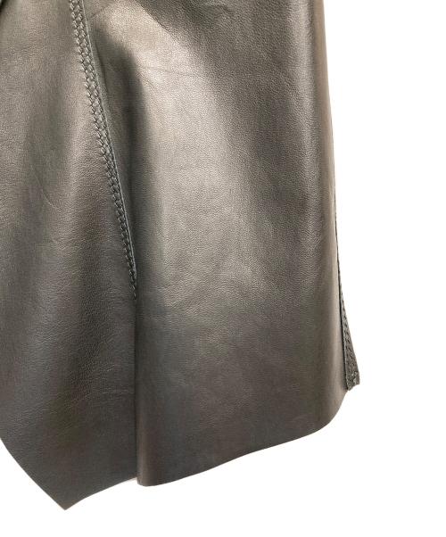 GIORGIO ARMANI（ジョルジョアルマーニ）GIORGIO ARMANI (ジョルジョアルマーニ) ペプラムレザージャケット ブラック サイズ:38の古着・服飾アイテム