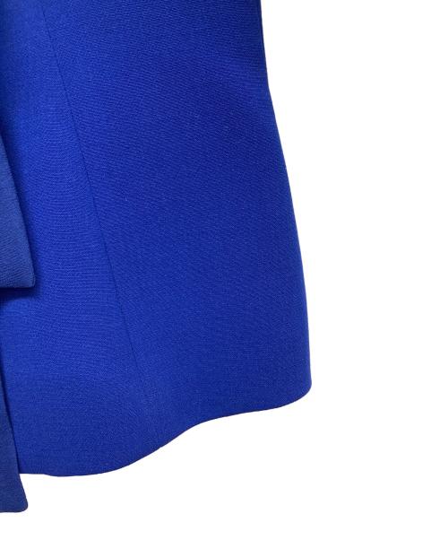 GIORGIO ARMANI（ジョルジョアルマーニ）GIORGIO ARMANI (ジョルジョアルマーニ) フリルノーカラージャケット ブルー サイズ:36の古着・服飾アイテム