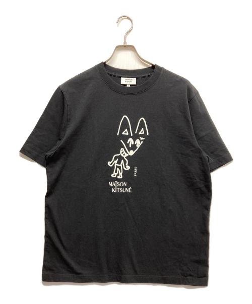 maison kitsune（メゾンキツネ）maison kitsune (メゾンキツネ) プリントTシャツ ブラック サイズ:Mの古着・服飾アイテム