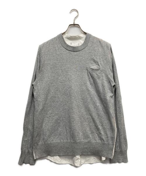sacai（サカイ）sacai (サカイ) 長袖カットソー グレー サイズ:3の古着・服飾アイテム