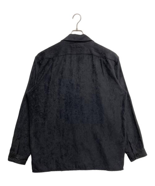 PRONTI（PRONTI）PRONTI (PRONTI) スエードオープンカラーシャツ ブラック サイズ:Lの古着・服飾アイテム
