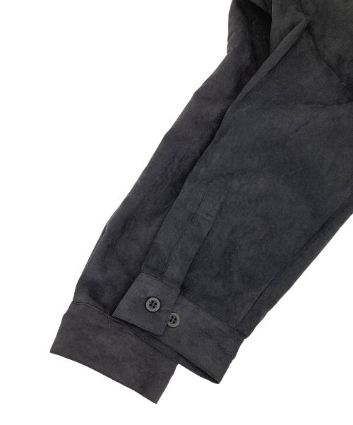 PRONTI（PRONTI）PRONTI (PRONTI) スエードオープンカラーシャツ ブラック サイズ:Lの古着・服飾アイテム
