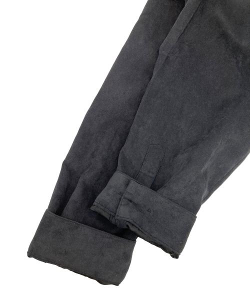 PRONTI（PRONTI）PRONTI (PRONTI) スエードオープンカラーシャツ ブラック サイズ:Lの古着・服飾アイテム
