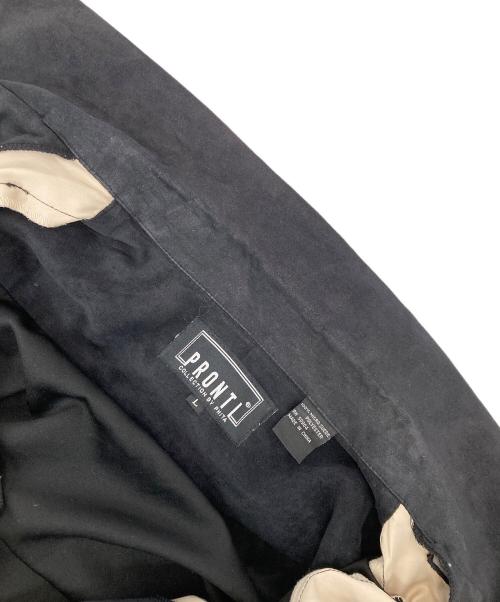 PRONTI（PRONTI）PRONTI (PRONTI) スエードオープンカラーシャツ ブラック サイズ:Lの古着・服飾アイテム