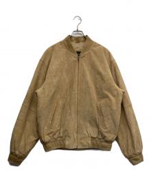 CROFT&BARROW（クロフトアンドバロー）の古着「レザーボンバージャケット」｜ブラウン