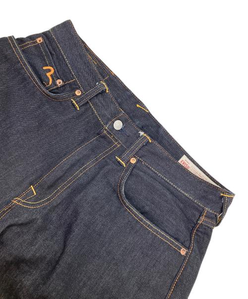 EVISU（エヴィス）EVISU (エヴィス) カモメ刺繍とスローガンプリント レギュラーフィット デニムショーツ インディゴ サイズ:32の古着・服飾アイテム