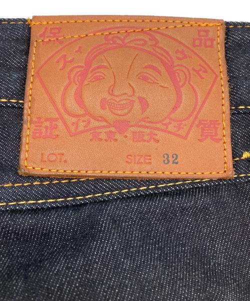 EVISU（エヴィス）EVISU (エヴィス) カモメ刺繍とスローガンプリント レギュラーフィット デニムショーツ インディゴ サイズ:32の古着・服飾アイテム