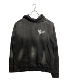 ANTIMID（アンチミッド）の古着「PIGMENT BACK PRINT HOODIE」｜ブラック