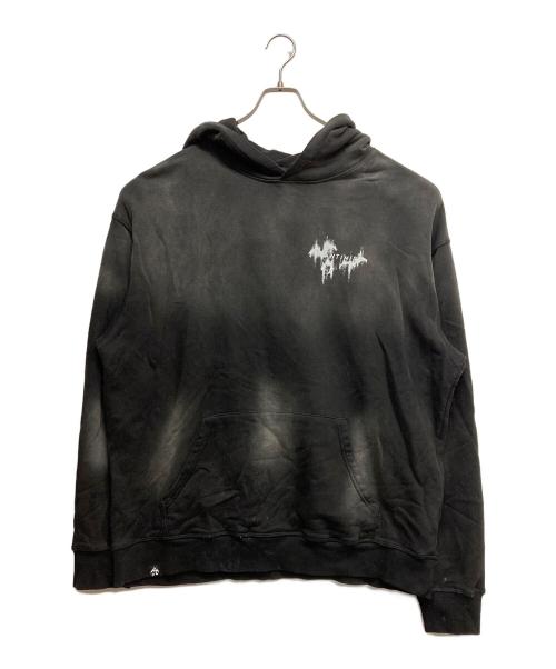ANTIMID（アンチミッド）ANTIMID (アンチミッド) PIGMENT BACK PRINT HOODIE ブラック サイズ:Lの古着・服飾アイテム