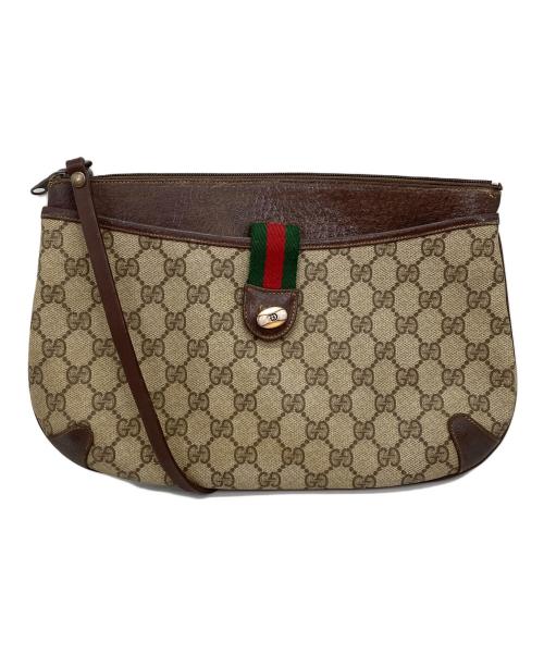 GUCCI（グッチ）GUCCI (グッチ) シェリーラインショルダーバッグ ブラウンの古着・服飾アイテム
