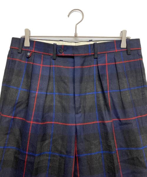 BERNARD ZINS（ベルナール ザンス）BERNARD ZINS (ベルナール ザンス) チェックウールパンツ ネイビー サイズ:FR40の古着・服飾アイテム