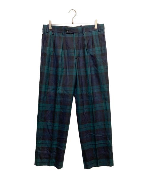 BERNARD ZINS（ベルナール ザンス）BERNARD ZINS (ベルナール ザンス) ウールチェックパンツ ネイビー サイズ:FR40の古着・服飾アイテム