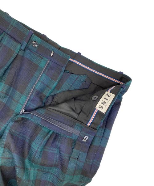 BERNARD ZINS（ベルナール ザンス）BERNARD ZINS (ベルナール ザンス) ウールチェックパンツ ネイビー サイズ:FR40の古着・服飾アイテム