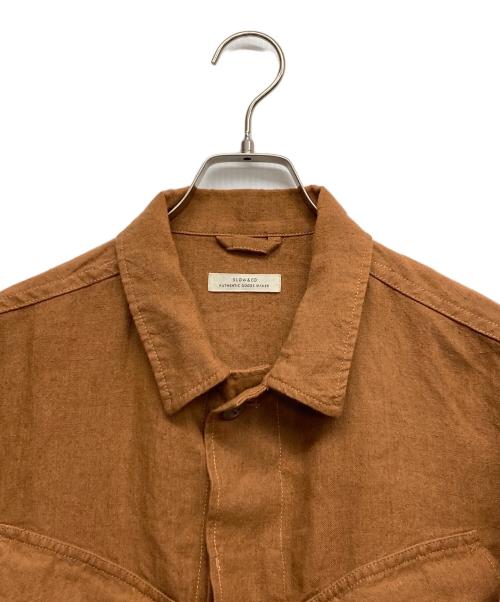SLOW&CO（スロウアンドコー）slow&co (スロウアンドコー) リネンファティーグジャケット ブラウン サイズ:2の古着・服飾アイテム
