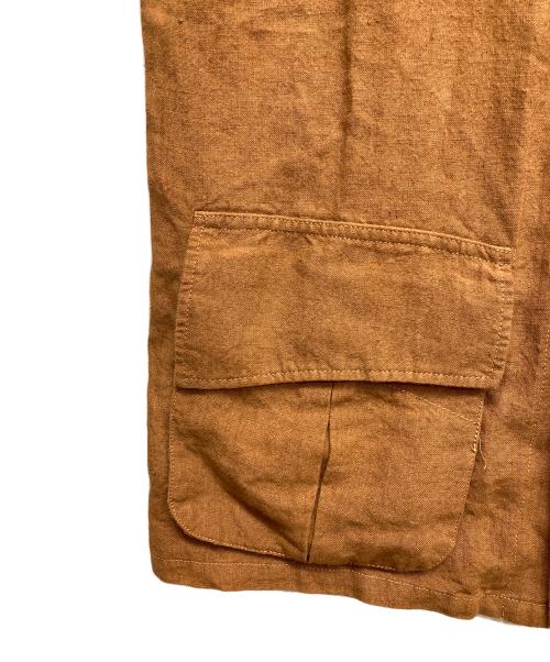 SLOW&CO（スロウアンドコー）slow&co (スロウアンドコー) リネンファティーグジャケット ブラウン サイズ:2の古着・服飾アイテム