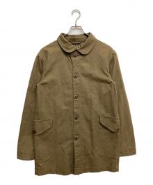 ORGUEIL（オルゲイユ）の古着「コットンリネンラウンドカラーコート」｜オリーブ