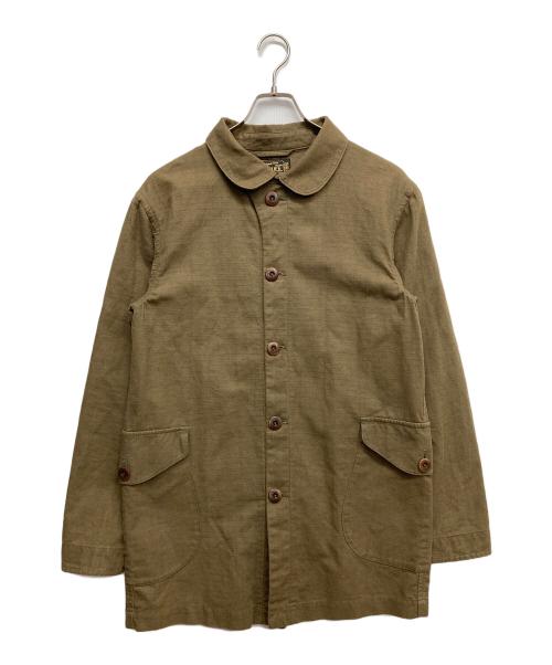 ORGUEIL（オルゲイユ）ORGUEIL (オルゲイユ) コットンリネンラウンドカラーコート オリーブ サイズ:40の古着・服飾アイテム