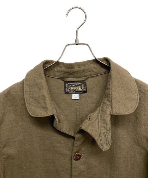 ORGUEIL（オルゲイユ）ORGUEIL (オルゲイユ) コットンリネンラウンドカラーコート オリーブ サイズ:40の古着・服飾アイテム