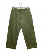 BEAMS PLUSビームスプラス）の古着「MIL Trousers Herringbone」｜グリーン