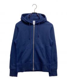 BEAMS PLUS×LOOPWHEELER（ビームスプラス×ループウィラー）の古着「別注Slim Zip Sweat Hoody」｜ブルー