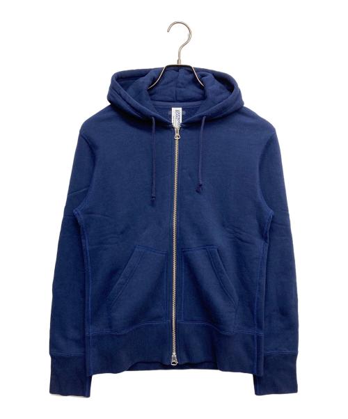 BEAMS PLUS（ビームスプラス）BEAMS PLUS (ビームスプラス) LOOPWHEELER (ループウィラー) 別注Slim Zip Sweat Hoody ブルー サイズ:Mの古着・服飾アイテム