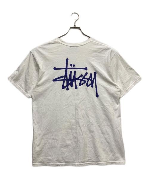 stussy（ステューシー）stussy (ステューシー) stock logo tee ホワイト サイズ:Lの古着・服飾アイテム