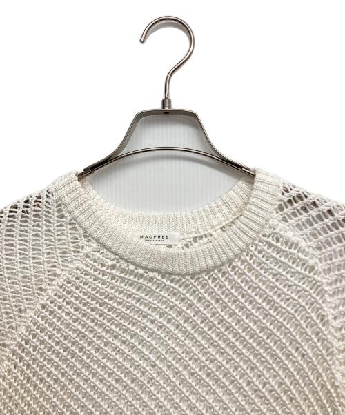 MACPHEE（マカフィー）MACPHEE (マカフィー) メッシュコットン ラグランスリーブプルオーバー ホワイト サイズ:Sの古着・服飾アイテム