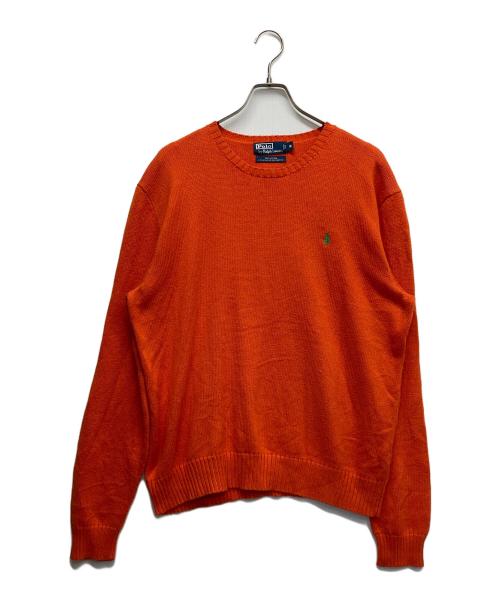 POLO RALPH LAUREN（ポロ・ラルフローレン）POLO RALPH LAUREN (ポロ・ラルフローレン) クルーネックニット オレンジ サイズ:Mの古着・服飾アイテム