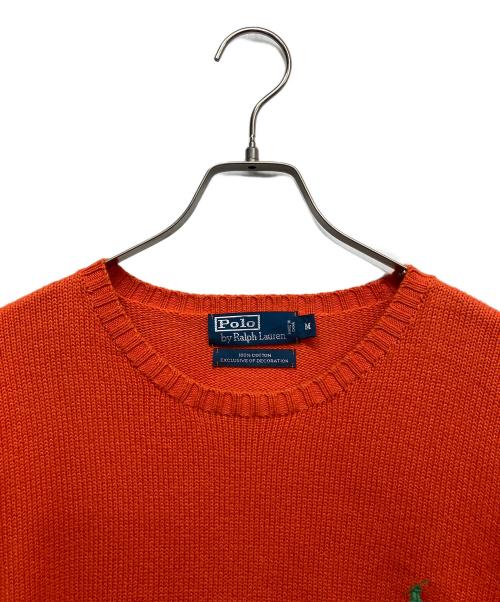 POLO RALPH LAUREN（ポロ・ラルフローレン）POLO RALPH LAUREN (ポロ・ラルフローレン) クルーネックニット オレンジ サイズ:Mの古着・服飾アイテム