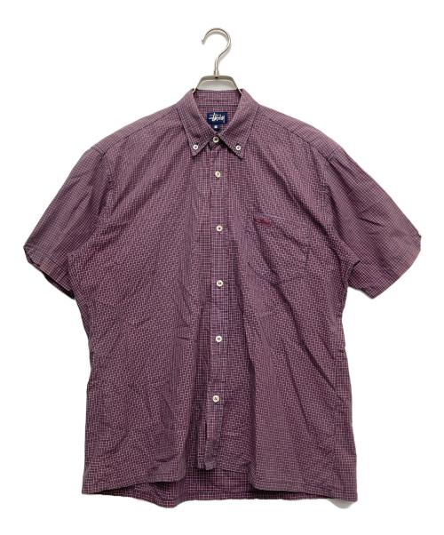 OLD STUSSY（オールドステューシー）OLD STUSSY (オールドステューシー) S/Sチェックシャツ レッド サイズ:Sの古着・服飾アイテム