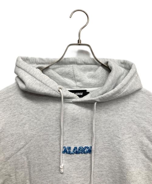 X-LARGE（エクストララージ）X-LARGE (エクストララージ) CHENILLE SLANTED OG HOODED ブルー×ライトグレー サイズ:Lの古着・服飾アイテム