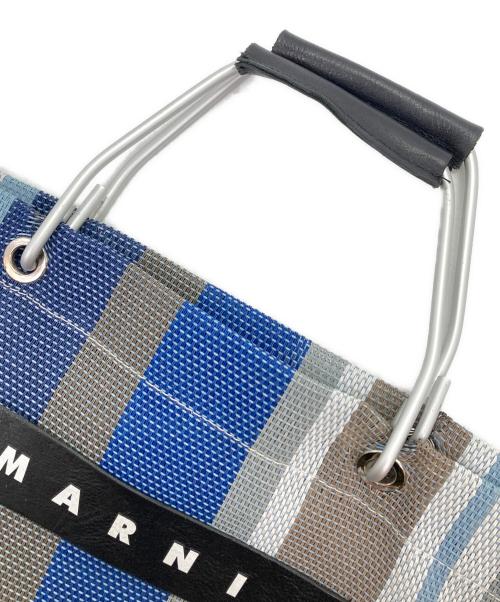 MARNI（マルニ）MARNI (マルニ) マーケットストライプトートバッグ ブルーの古着・服飾アイテム