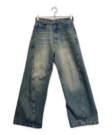 WYM LIDNM（ウィム バイ リドム）の古着「VINTAGE WASHED CURVED DENIM」｜ブルー