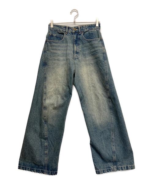WYM LIDNM（ウィム バイ リドム）WYM LIDNM (ウィム バイ リドム) VINTAGE WASHED CURVED DENIM ブルー サイズ:XSの古着・服飾アイテム