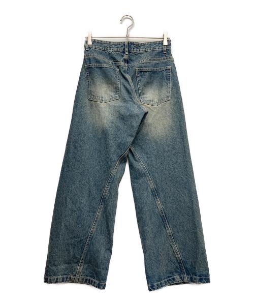 WYM LIDNM（ウィム バイ リドム）WYM LIDNM (ウィム バイ リドム) VINTAGE WASHED CURVED DENIM ブルー サイズ:XSの古着・服飾アイテム