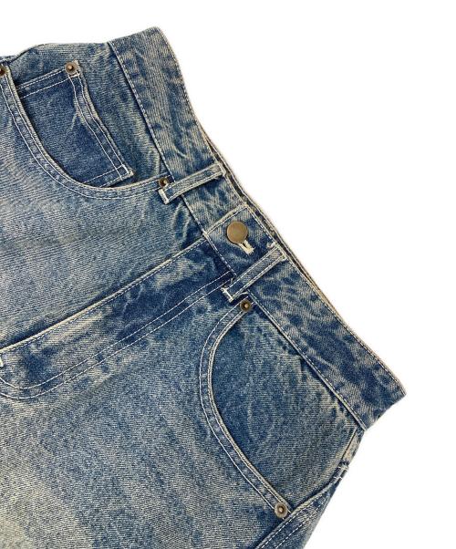 WYM LIDNM（ウィム バイ リドム）WYM LIDNM (ウィム バイ リドム) VINTAGE WASHED CURVED DENIM ブルー サイズ:XSの古着・服飾アイテム