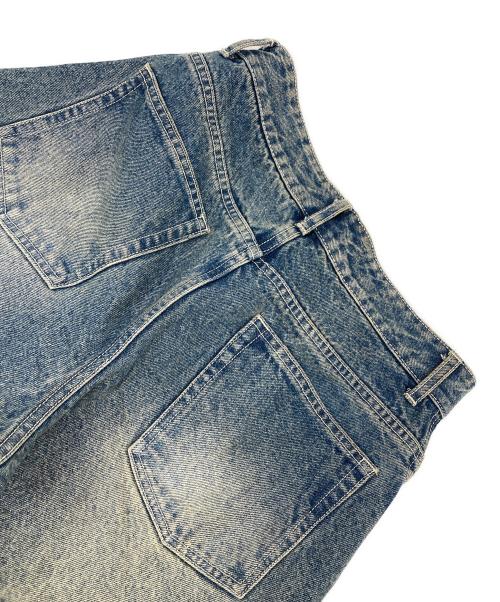 WYM LIDNM（ウィム バイ リドム）WYM LIDNM (ウィム バイ リドム) VINTAGE WASHED CURVED DENIM ブルー サイズ:XSの古着・服飾アイテム