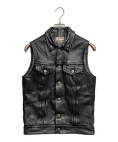 中古・古着通販】Schott (ショット) レザーベスト ブラック サイズ:S
