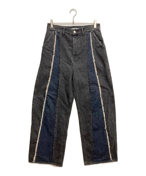 jieda（ジエダ）Jieda (ジエダ) SWITCHING OVER DENIM PANTS ブラック サイズ:2の古着・服飾アイテム