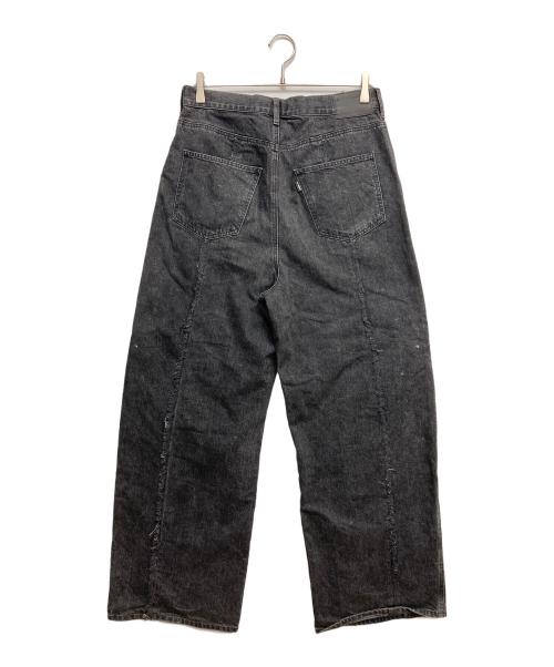 jieda（ジエダ）Jieda (ジエダ) SWITCHING OVER DENIM PANTS ブラック サイズ:2の古着・服飾アイテム