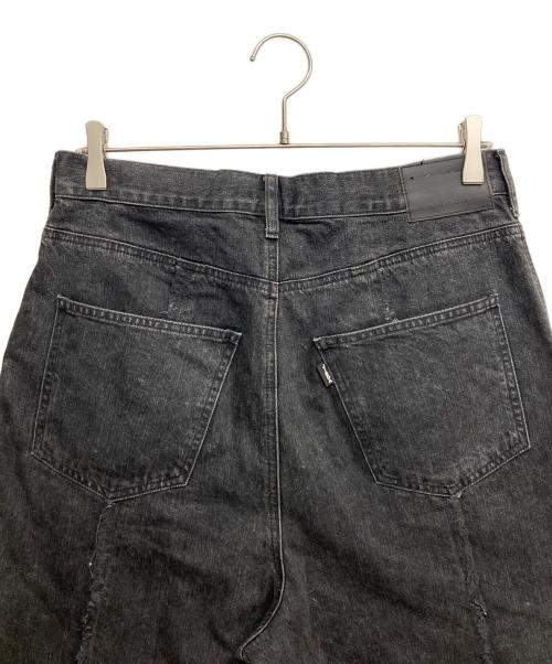 jieda（ジエダ）Jieda (ジエダ) SWITCHING OVER DENIM PANTS ブラック サイズ:2の古着・服飾アイテム