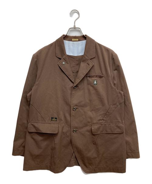 The shepherd UNDERCOVER（ザシェパード アンダーカバー）the shepherd UNDERCOVER (ザシェパード アンダーカバー) Ｔ／ＣツイルパッカリングルーズＪＫＴテーラードジャケット ブラウン サイズ:2の古着・服飾アイテム