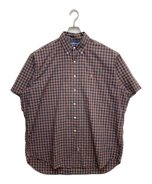 RALPH LAUREN（ラルフローレン）RALPH LAUREN (ラルフローレン) 半袖チェックシャツ レッド×ネイビー サイズ:Lの古着・服飾アイテム