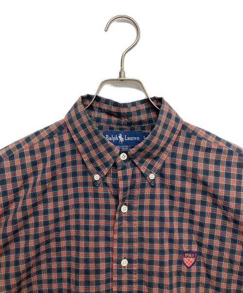 RALPH LAUREN（ラルフローレン）RALPH LAUREN (ラルフローレン) 半袖チェックシャツ レッド×ネイビー サイズ:Lの古着・服飾アイテム