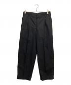 Graphpaperグラフペーパー）の古着「Wooly Cotton Twill Wide Tapered Slack」｜ブラック