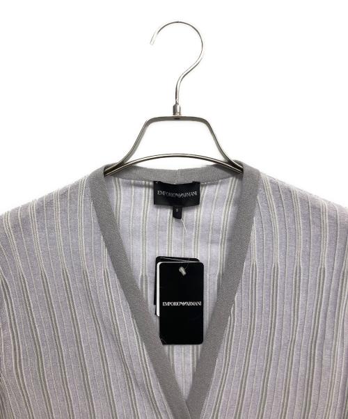 EMPORIO ARMANI（エンポリオ アルマーニ）EMPORIO ARMANI (エンポリオ アルマーニ) プリーツカーディガン グレー×パープル サイズ:Sの古着・服飾アイテム